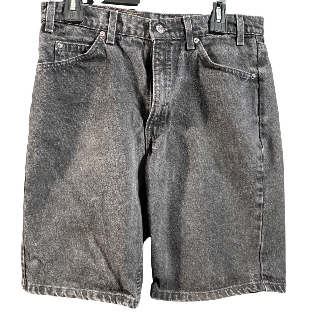 Levi's 550 Relaxed Fit Black Gray Denim Shorts Mens W34 Vintage Y2K 10"